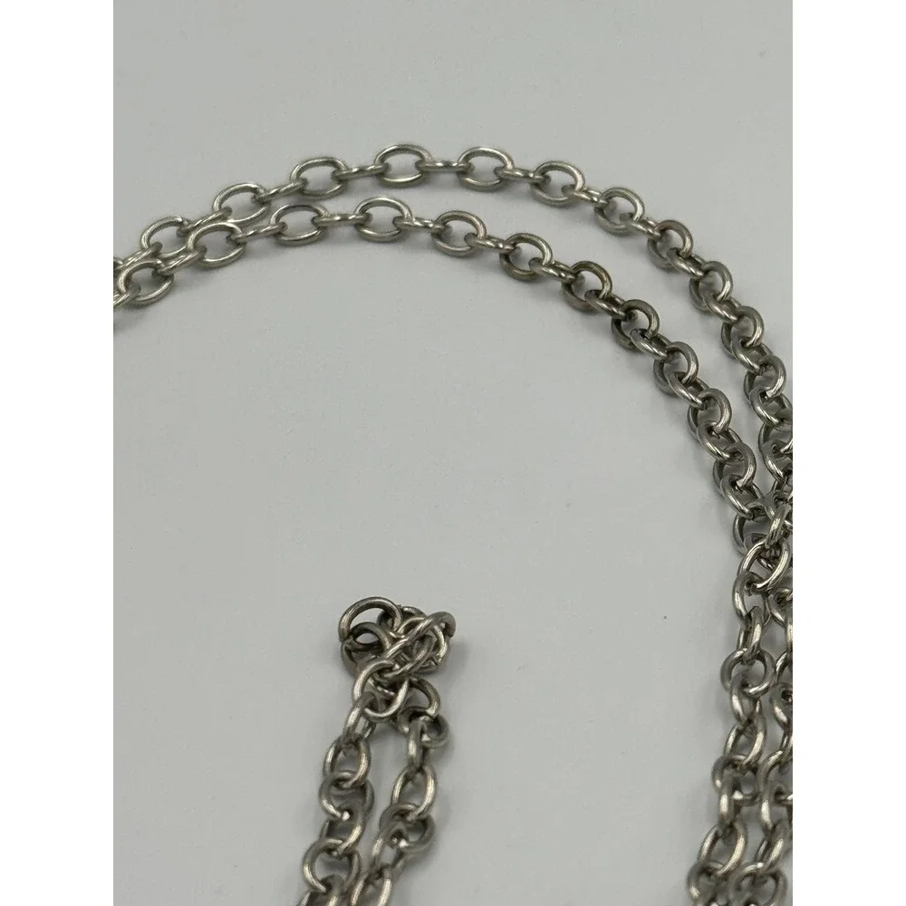 Silver Tone Strand Oval Link Belt Chain Y2K‎ Streetwear Glasses Purse Chain 48